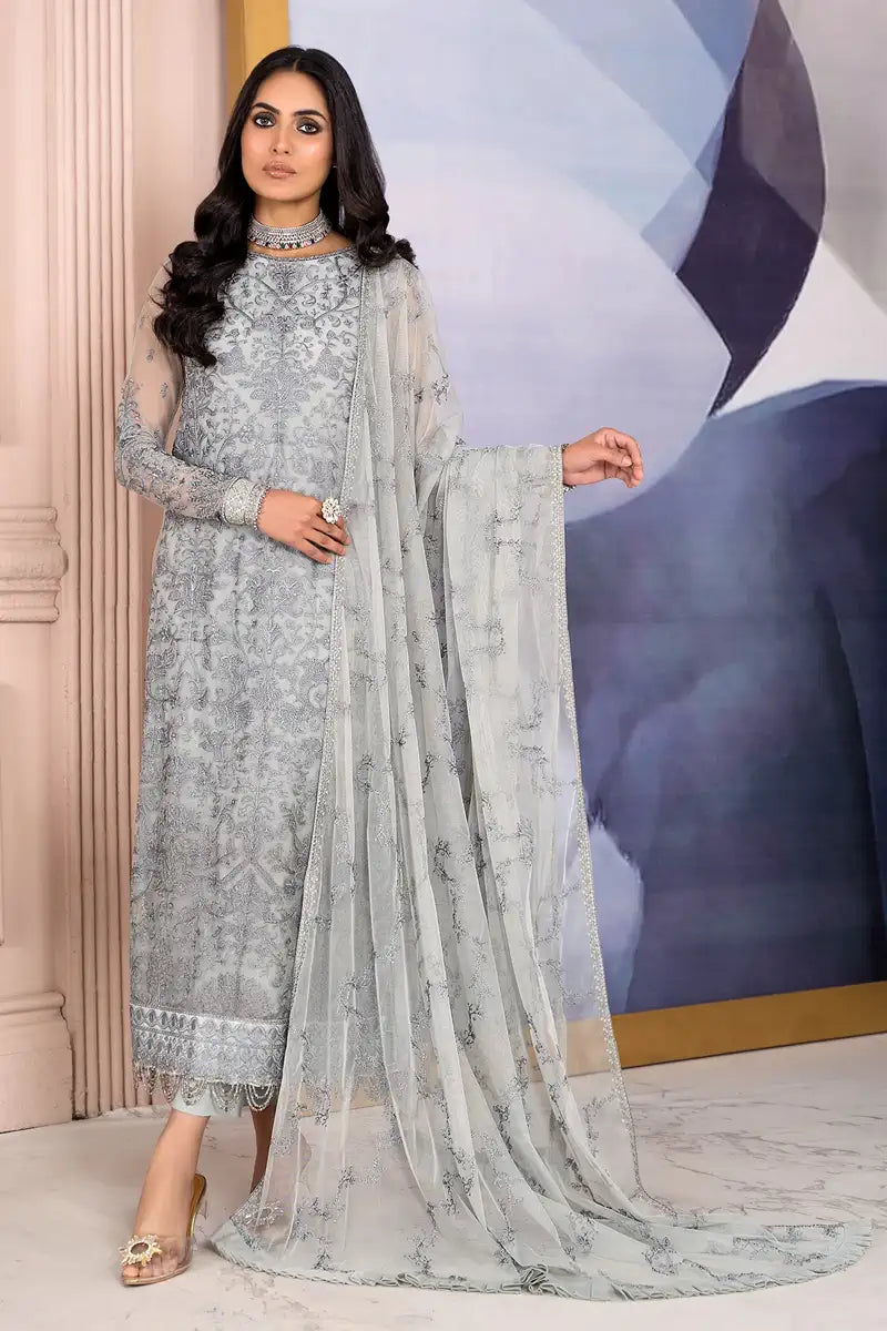 Zarif | Afreen Formals | ZA 02 STEEL Black - House Of Anaya