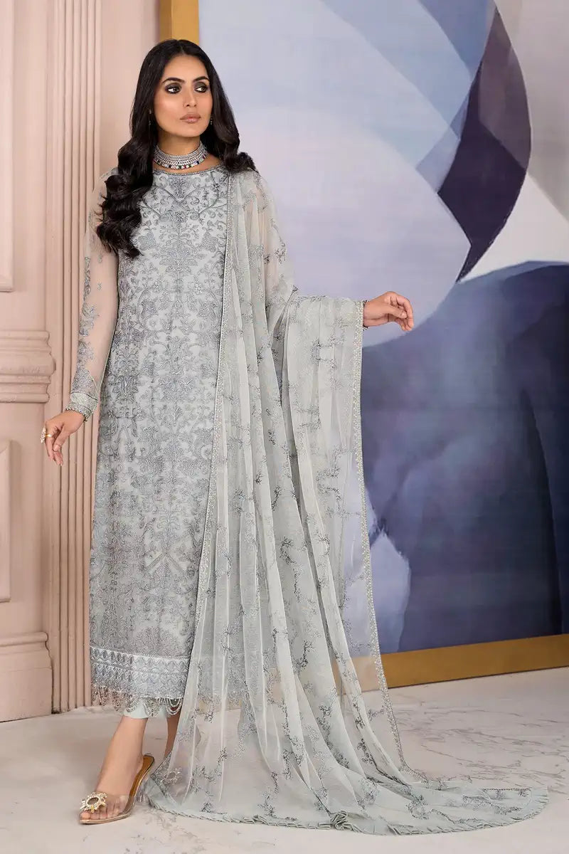 Zarif | Afreen Formals | ZA 02 STEEL Black - House Of Anaya