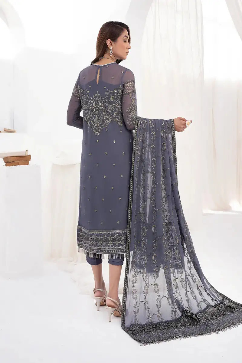 Zarif | LA CELESTE LUXURY Formals | ZLC 08 DUSTY TEAL - House Of Anaya