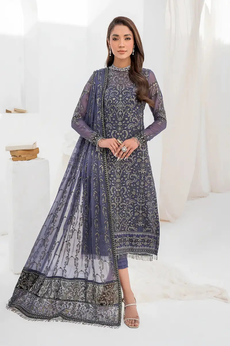 Zarif | LA CELESTE LUXURY Formals | ZLC 08 DUSTY TEAL - House Of Anaya
