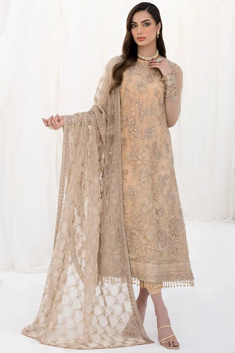 Zarif | LA CELESTE LUXURY Formals | ZLC 07 SAND GLOW - House Of Anaya