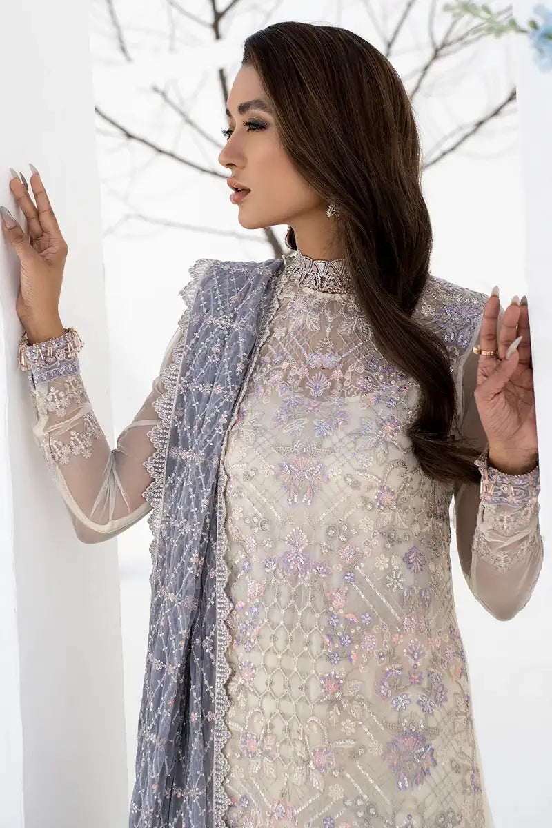 Zarif | LA CELESTE LUXURY Formals | ZLC 02 PEARL WHITE - House Of Anaya