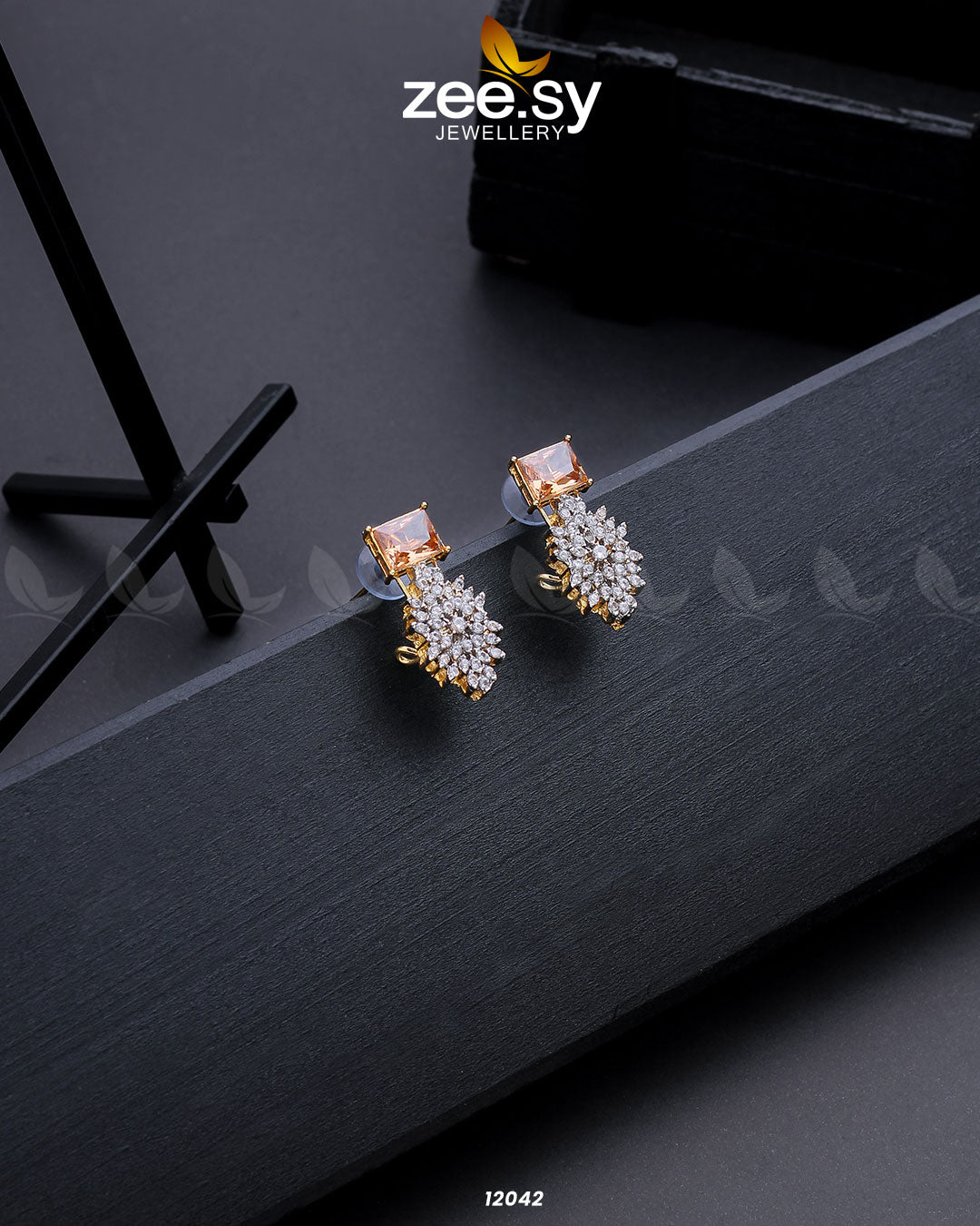 Zircon Cluster Earrings - House Of Zarish