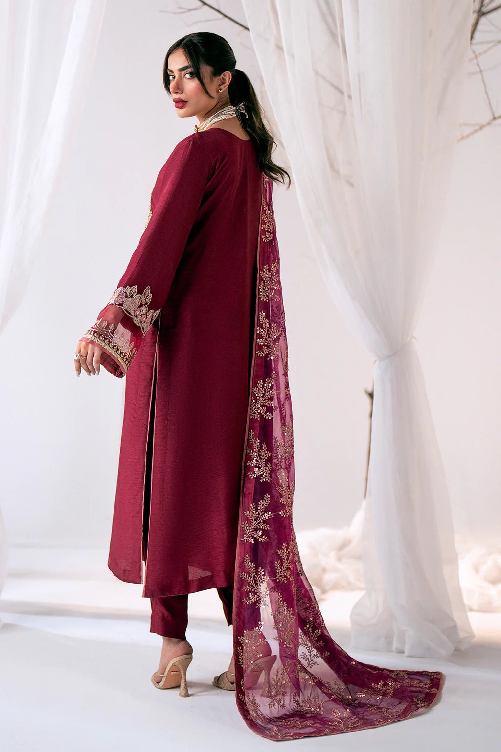 Ajr Couture | Luxe Pret Eid Drop | Scarlet