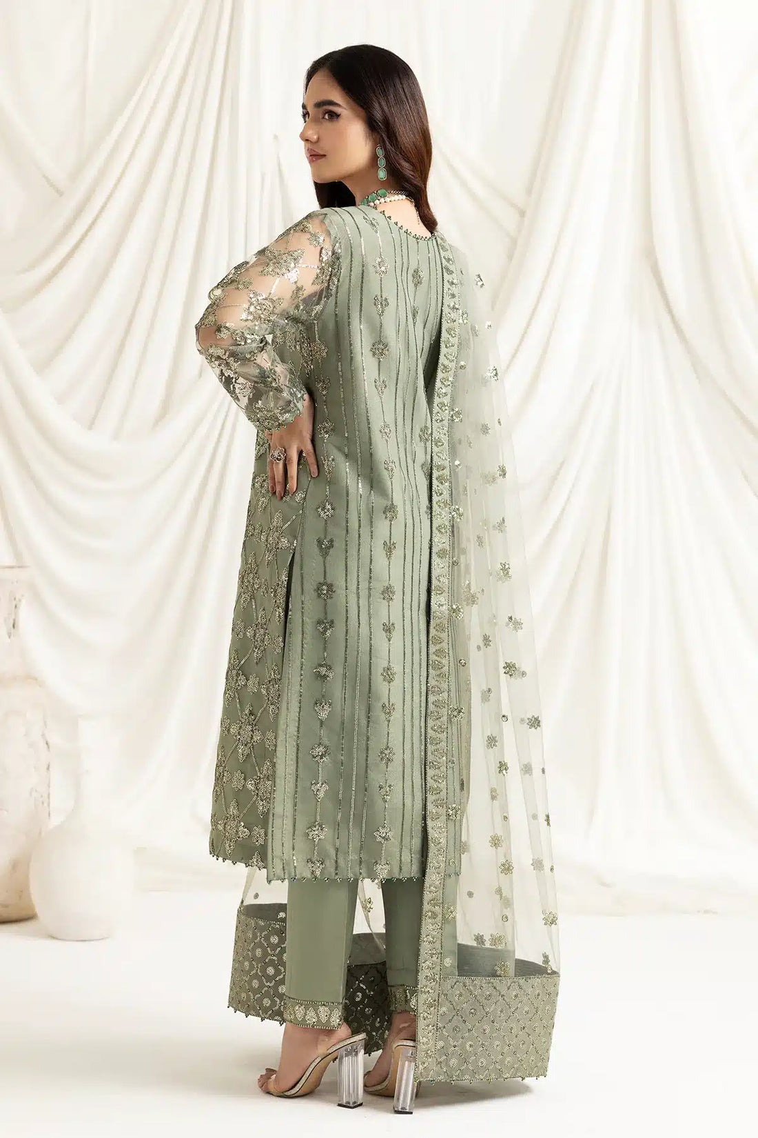 Alizeh | Dua Formals 23 | DUA-V02D02B-ALARA(PISTACHIO) - House Of Anaya