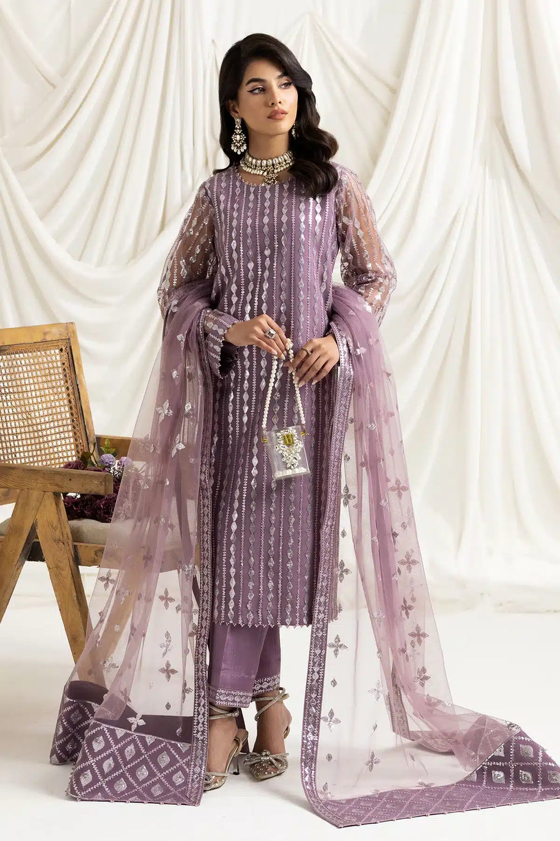 Alizeh | Dua Formals 23 | DUA-V02D03B-AYSAL(LILAC) - House Of Anaya