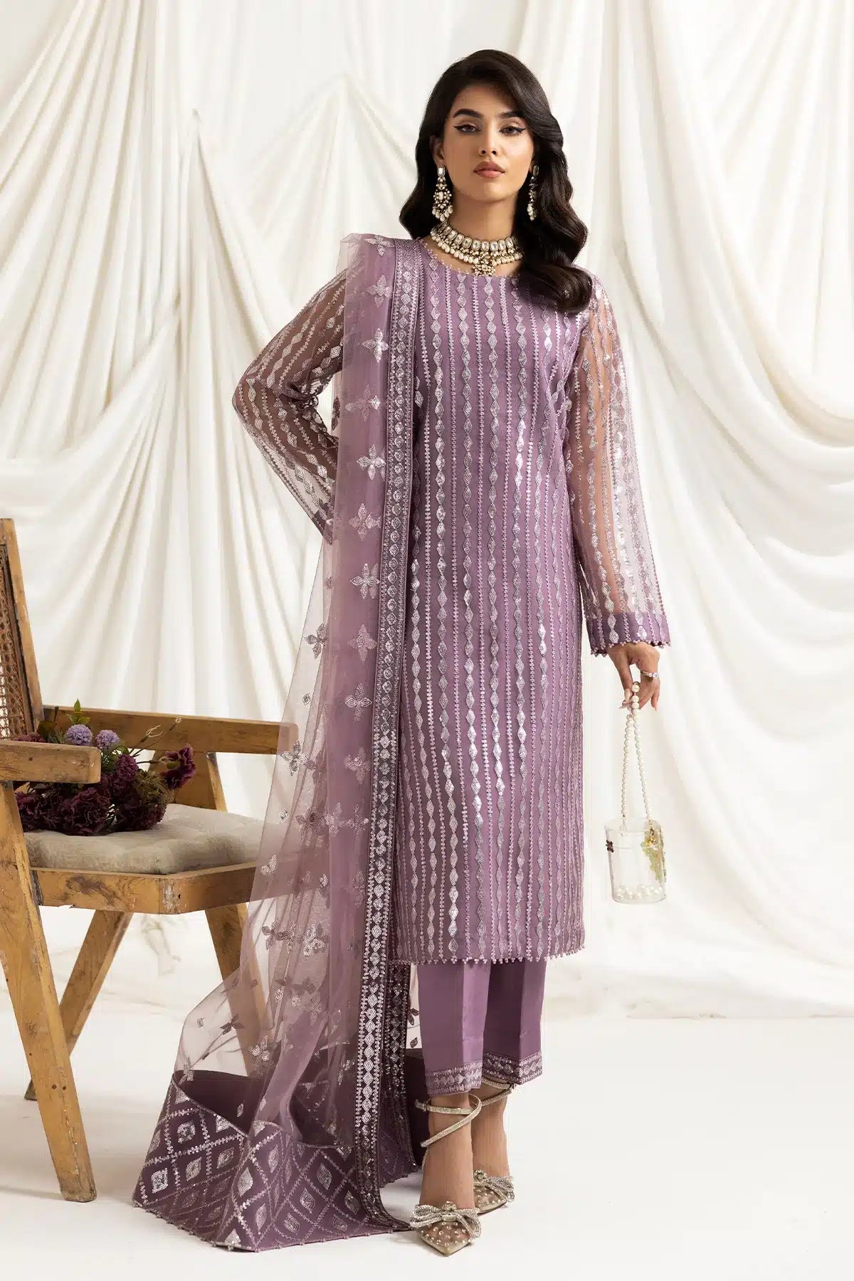 Alizeh | Dua Formals 23 | DUA-V02D03B-AYSAL(LILAC) - House Of Anaya