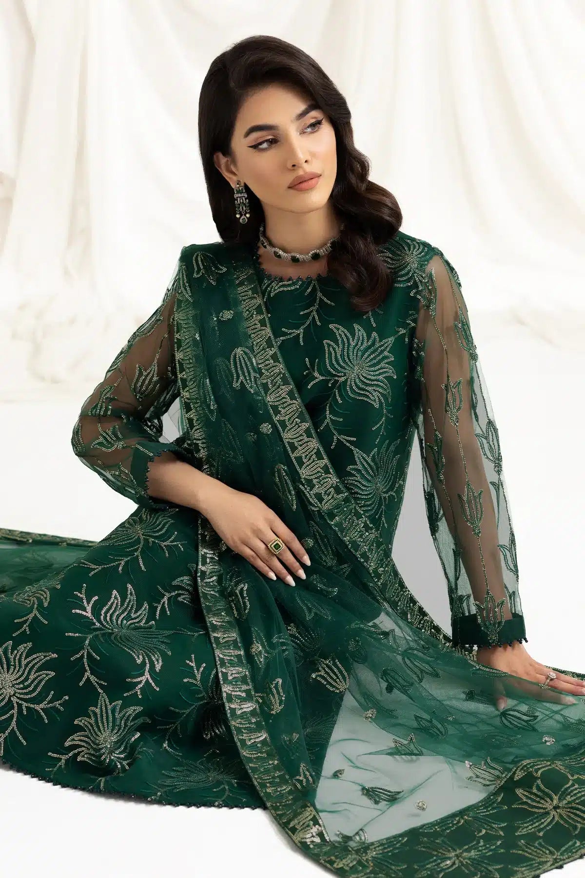 Alizeh | Dua Formals 23 | DUA-V02D05A-ELNAZ(GREEN) - House Of Anaya