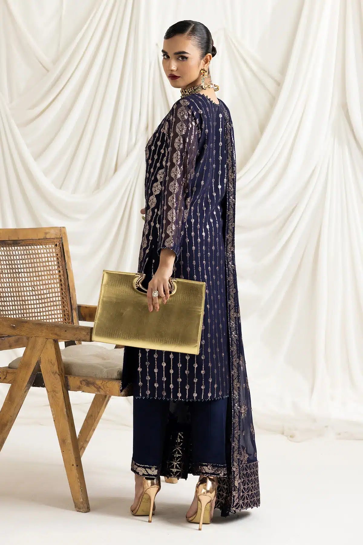Alizeh | Dua Formals 23 | DUA-V02D01A- AIREEN(NAVY BLUE) - House Of Anaya