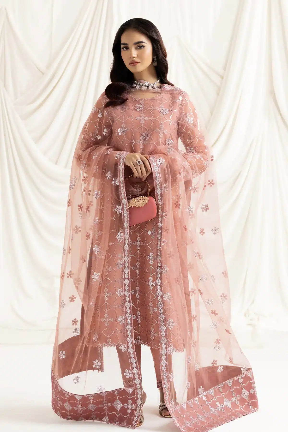 Alizeh | Dua Formals 23 | DUA-V02D04B-NAZIK(PINK) - House Of Anaya