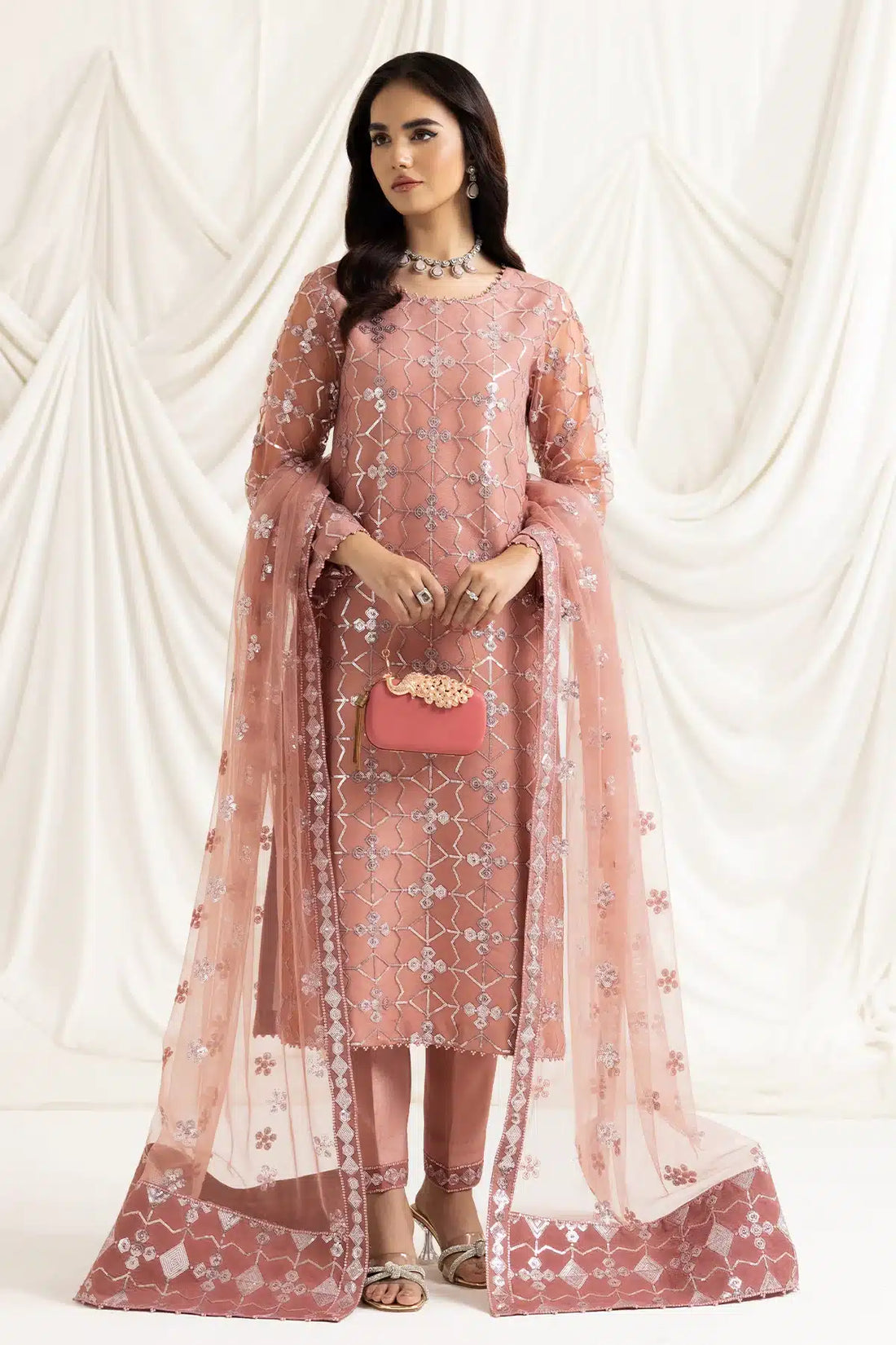 Alizeh | Dua Formals 23 | DUA-V02D04B-NAZIK(PINK) - House Of Anaya