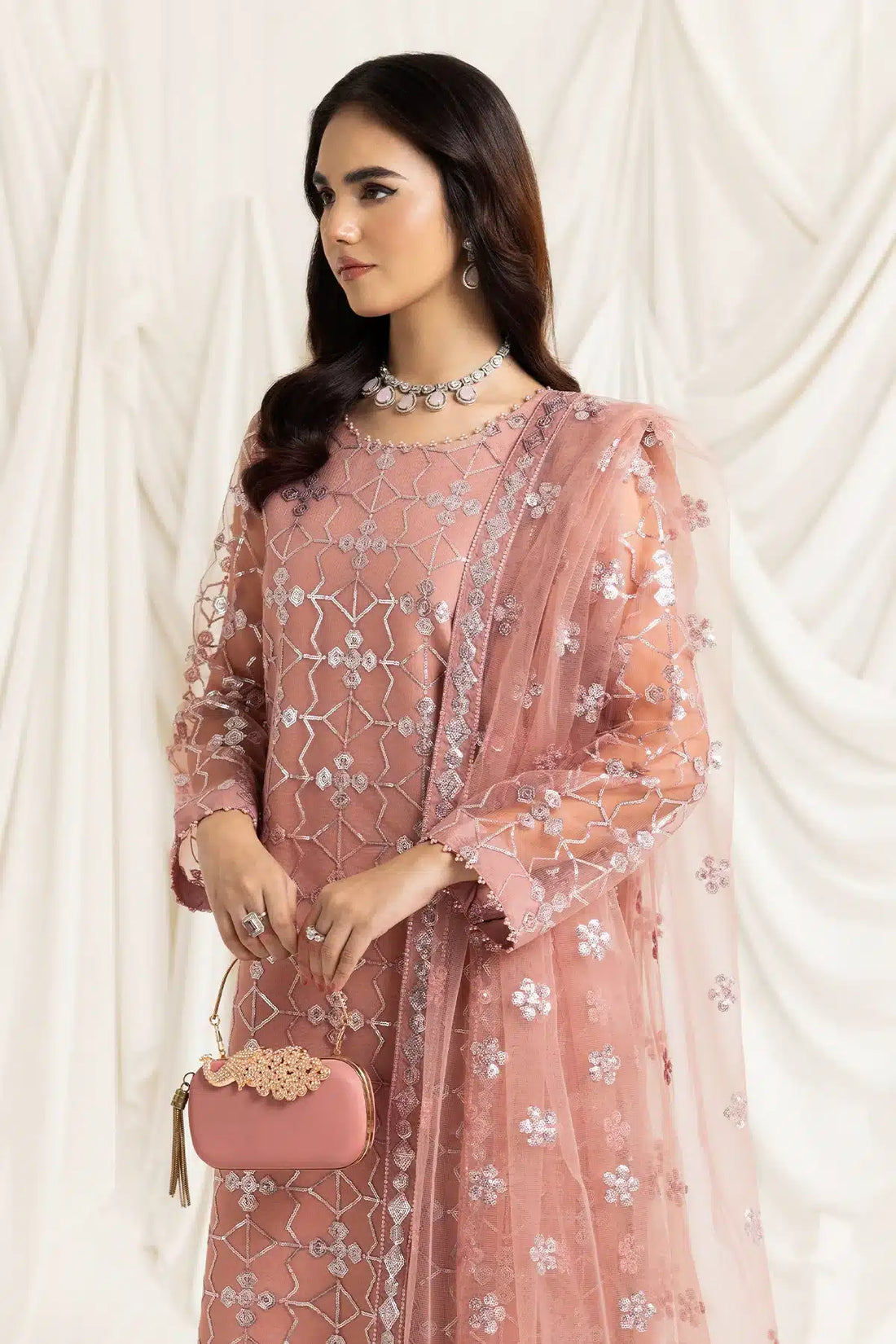 Alizeh | Dua Formals 23 | DUA-V02D04B-NAZIK(PINK) - House Of Anaya
