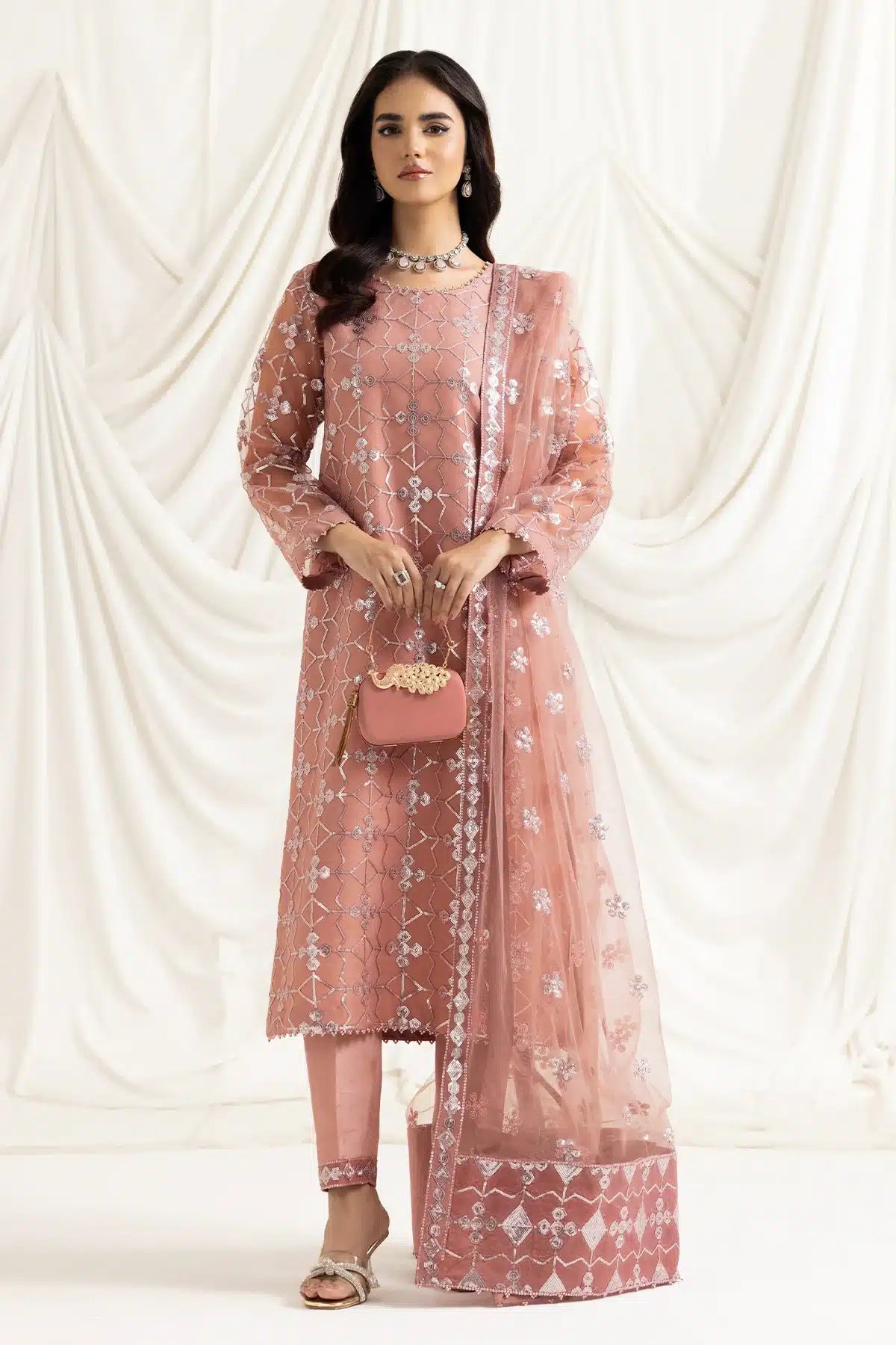 Alizeh | Dua Formals 23 | DUA-V02D04B-NAZIK(PINK) - House Of Anaya