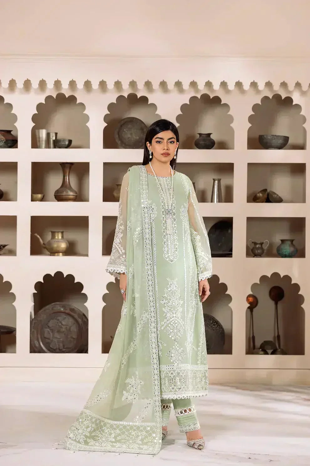 Alizeh | Dua Formals 23 | DUA-V01D04A- MEHRUNISA ( PISTA ) - House Of Anaya