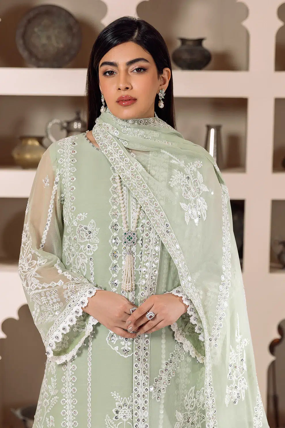 Alizeh | Dua Formals 23 | DUA-V01D04A- MEHRUNISA ( PISTA ) - House Of Anaya