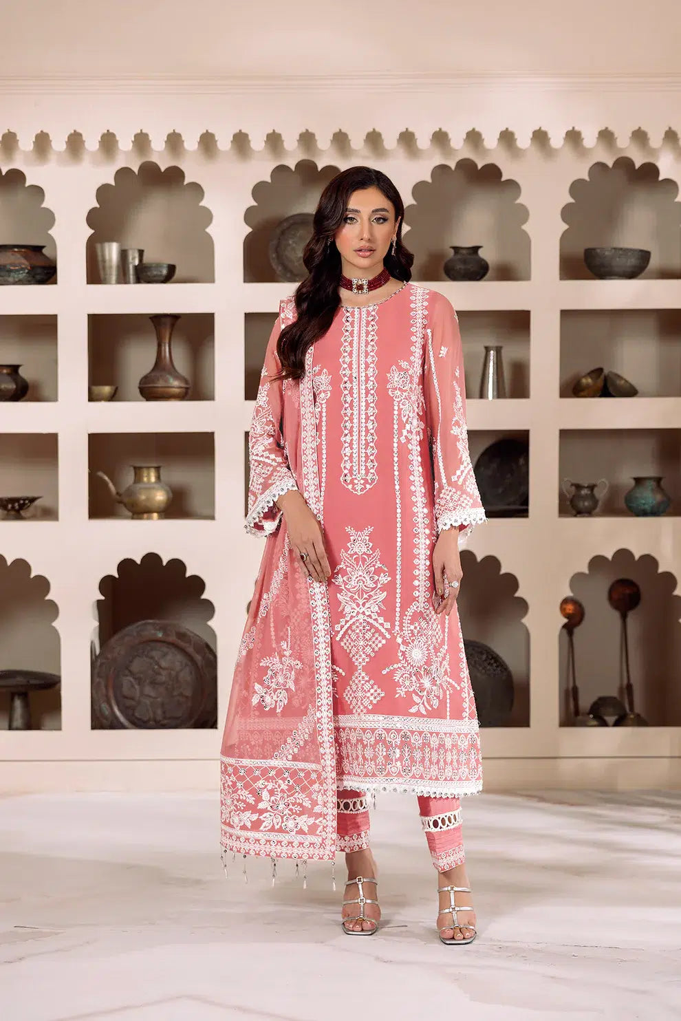 Alizeh | Dua Formals 23 | DUA-V01D04B- MEHRUNISA ( PINK ) - House Of Anaya