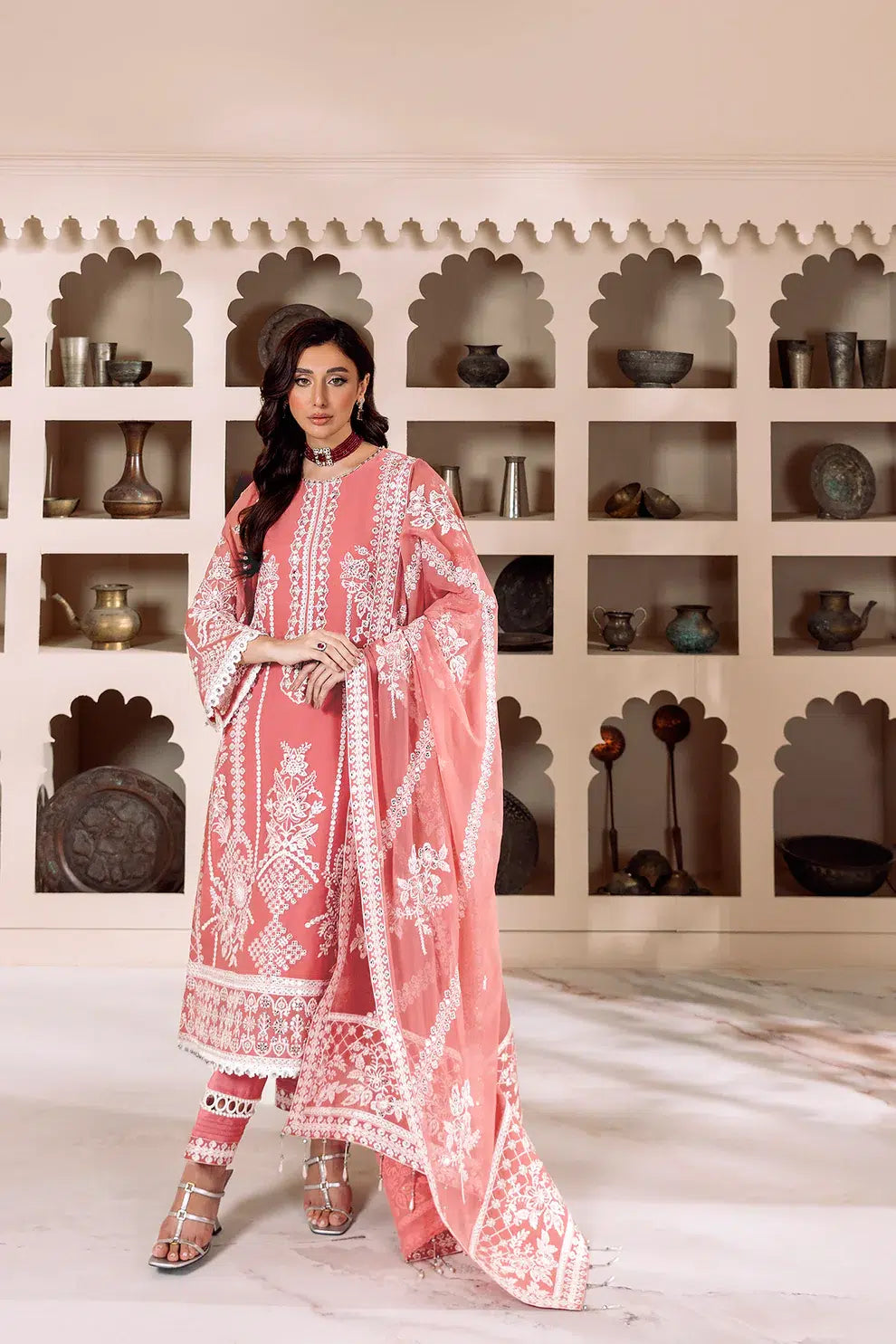 Alizeh | Dua Formals 23 | DUA-V01D04B- MEHRUNISA ( PINK ) - House Of Anaya