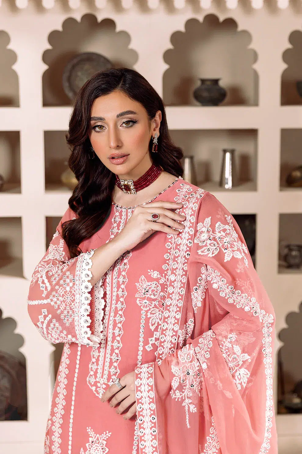 Alizeh | Dua Formals 23 | DUA-V01D04B- MEHRUNISA ( PINK ) - House Of Anaya