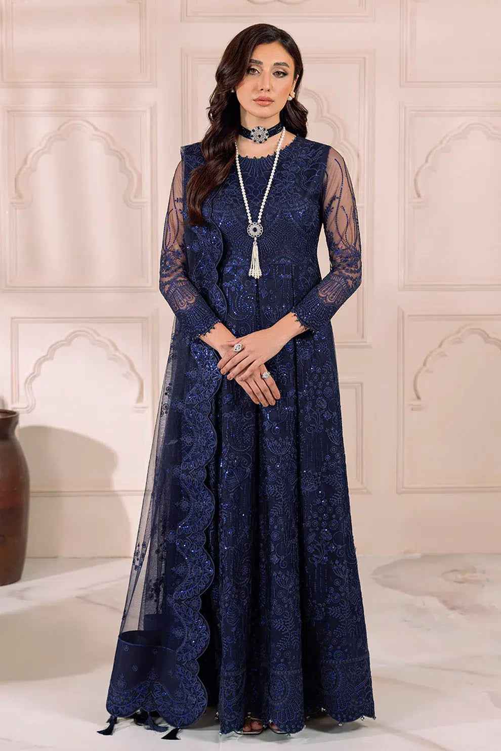 Alizeh | Dua Formals 23 | DUA-V01D01A- KHIRAD ( BLUE ) - House Of Anaya