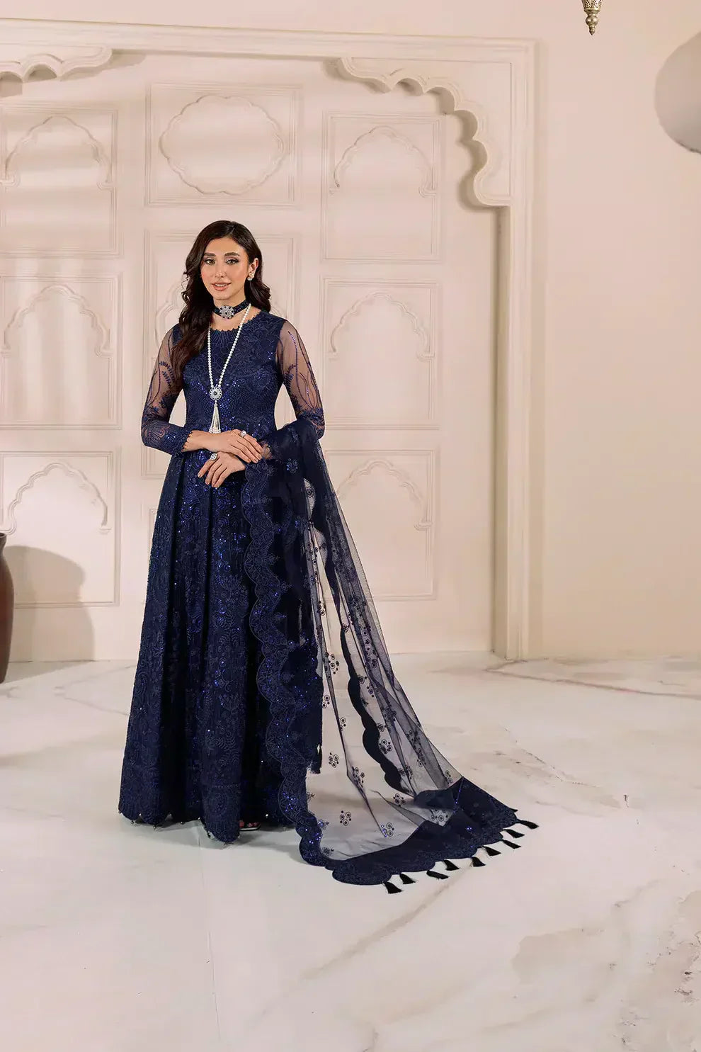Alizeh | Dua Formals 23 | DUA-V01D01A- KHIRAD ( BLUE ) - House Of Anaya