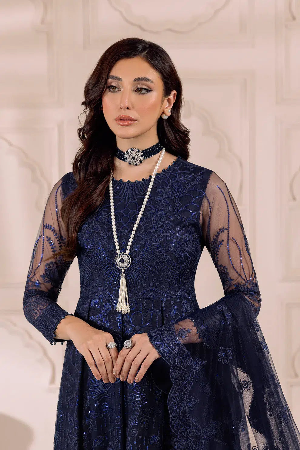 Alizeh | Dua Formals 23 | DUA-V01D01A- KHIRAD ( BLUE ) - House Of Anaya