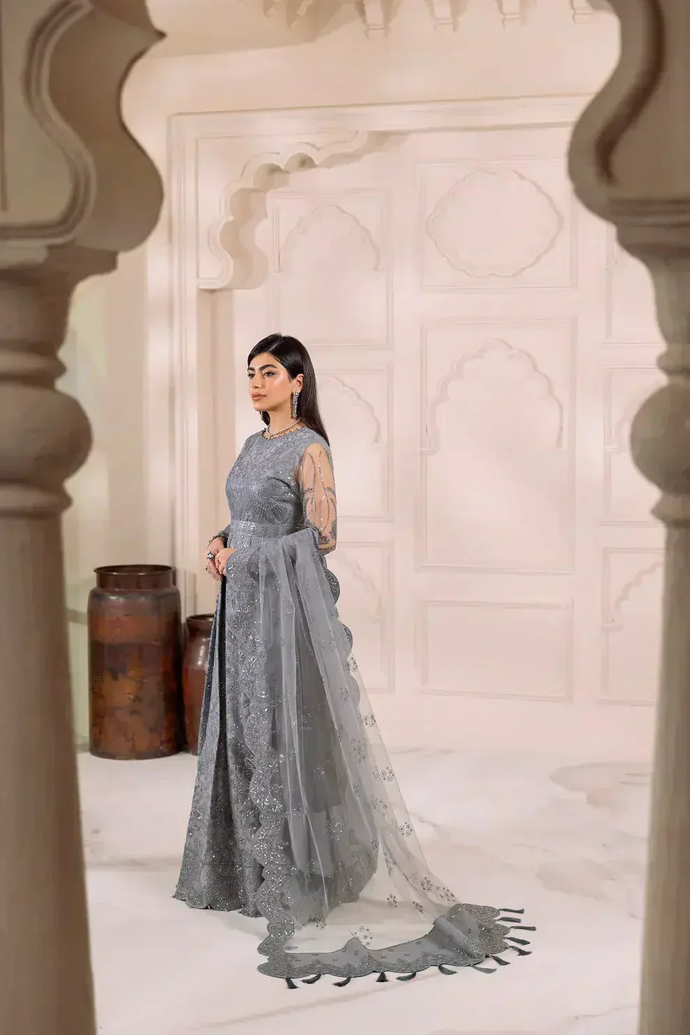 Alizeh | Dua Formals 23 | DUA-V01D01B- KHIRAD ( Black ) - House Of Anaya