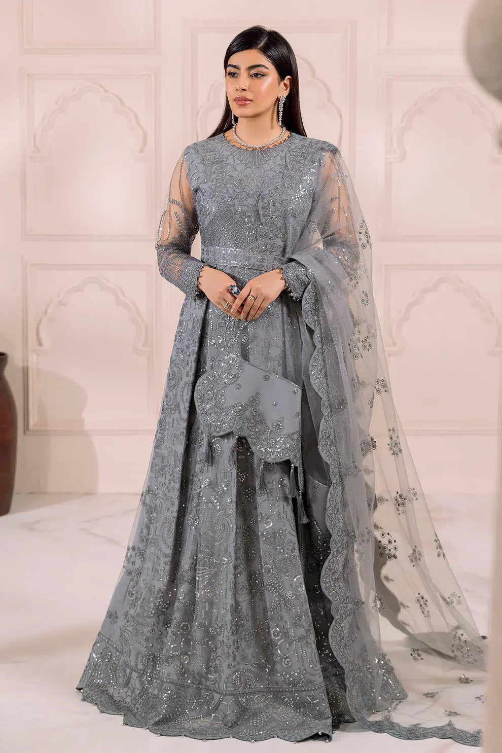 Alizeh | Dua Formals 23 | DUA-V01D01B- KHIRAD ( Black ) - House Of Anaya