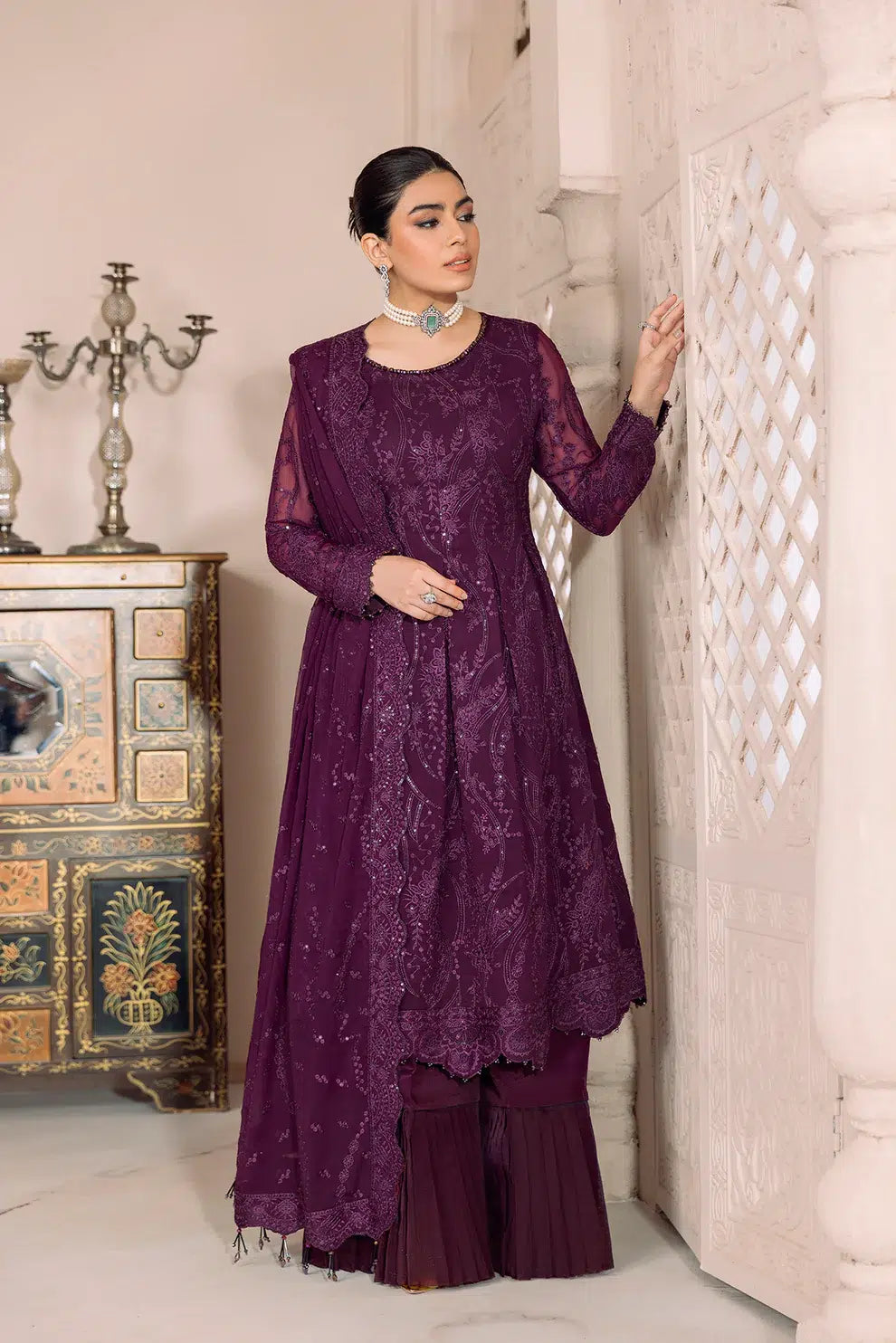 Alizeh | Dua Formals 23 | DUA-V01D03A- SYLVI ( PURPLE ) - House Of Anaya