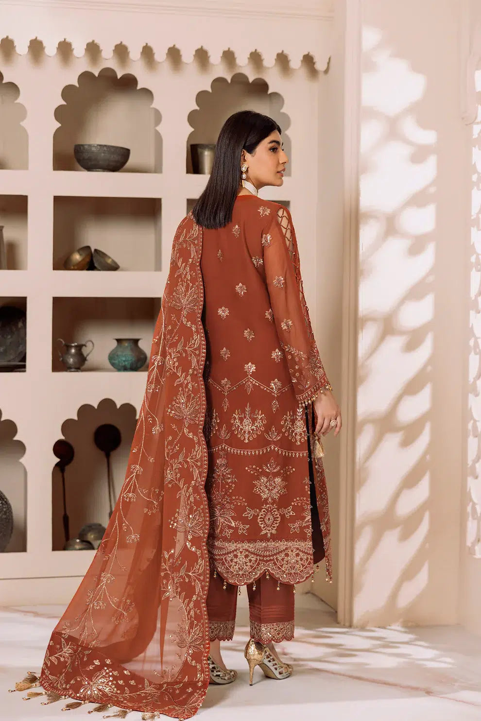 Alizeh | Dua Formals 23 | DUA-V01D02A- LYRA ( RUST ) - House Of Anaya