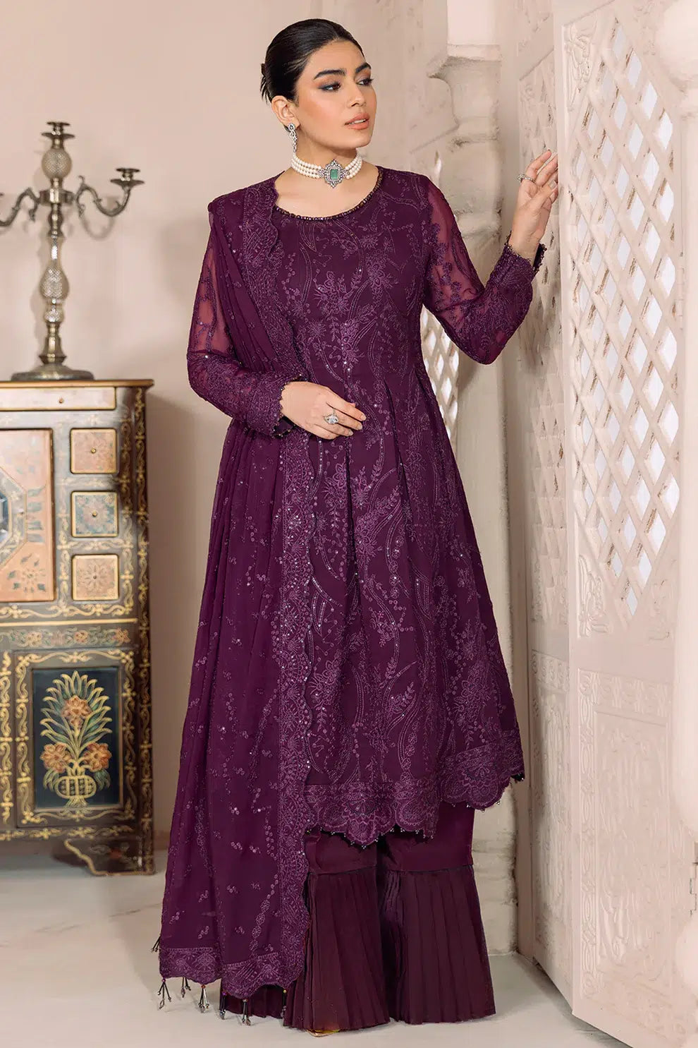 Alizeh | Dua Formals 23 | DUA-V01D03A- SYLVI ( PURPLE ) - House Of Anaya