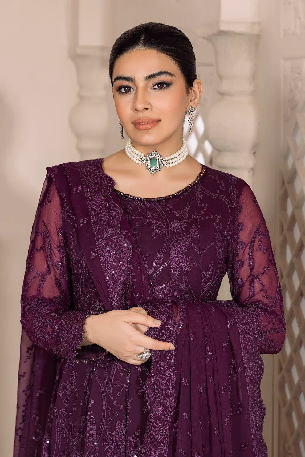 Alizeh | Dua Formals 23 | DUA-V01D03A- SYLVI ( PURPLE ) - House Of Anaya