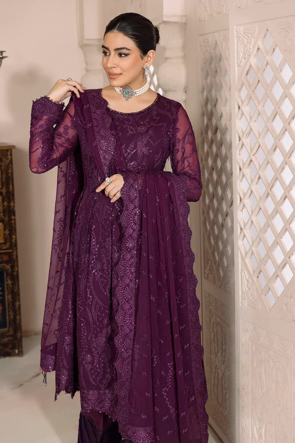 Alizeh | Dua Formals 23 | DUA-V01D03A- SYLVI ( PURPLE ) - House Of Anaya