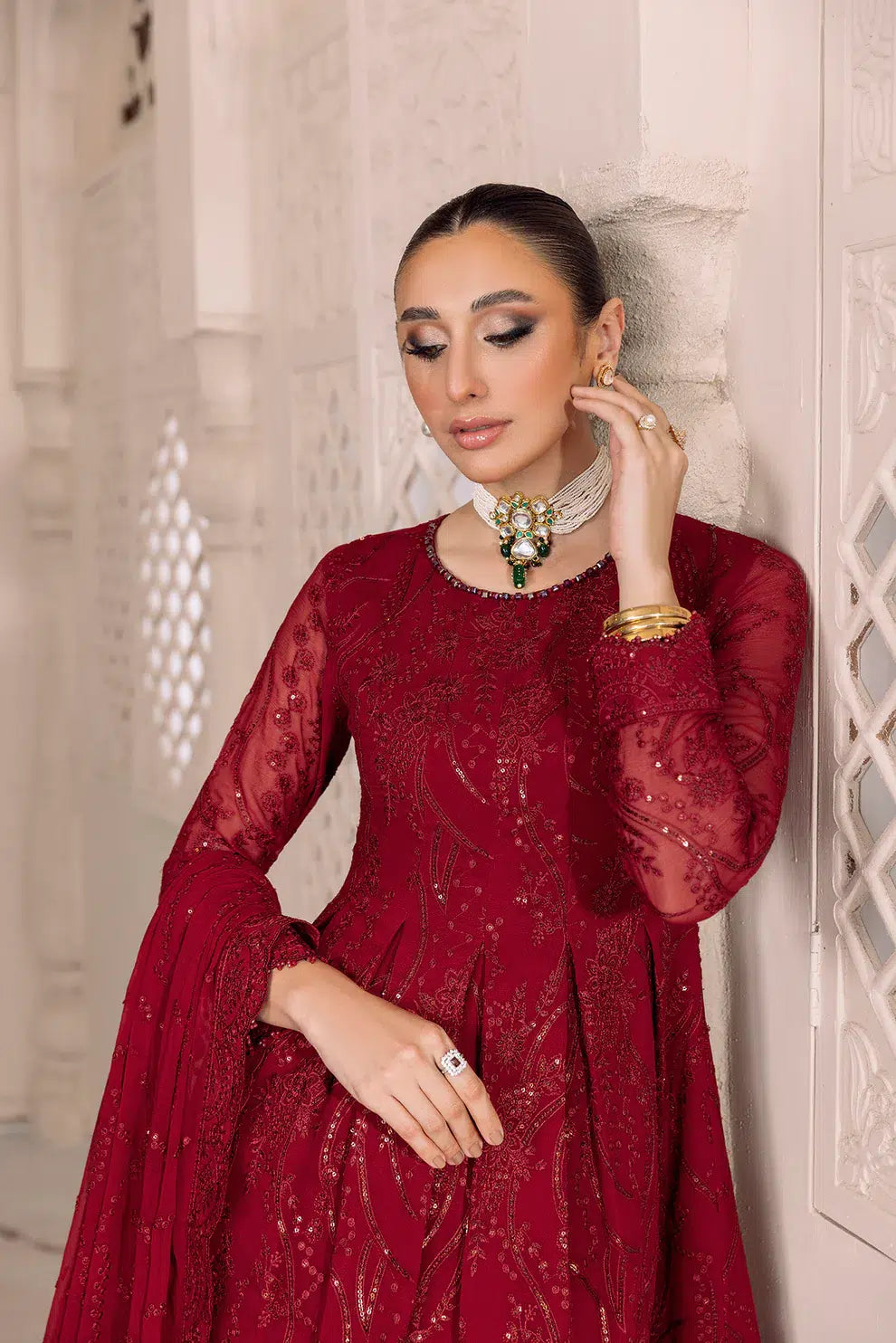 Alizeh | Dua Formals 23 | DUA-V01D03B- SYLVI ( RED ) - House Of Anaya