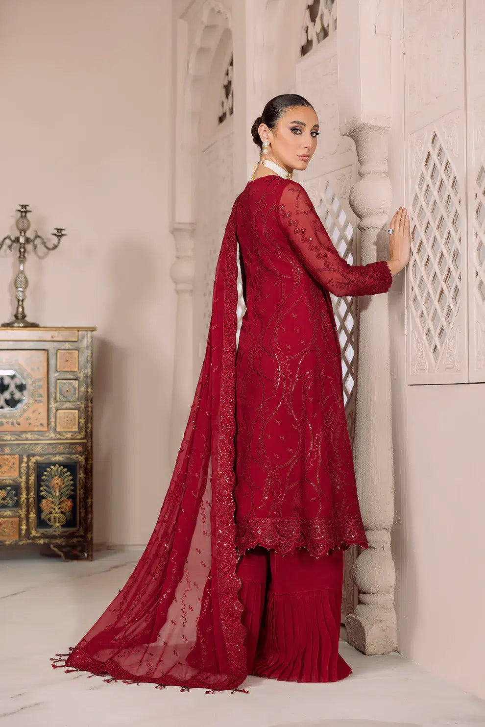 Alizeh | Dua Formals 23 | DUA-V01D03B- SYLVI ( RED ) - House Of Anaya