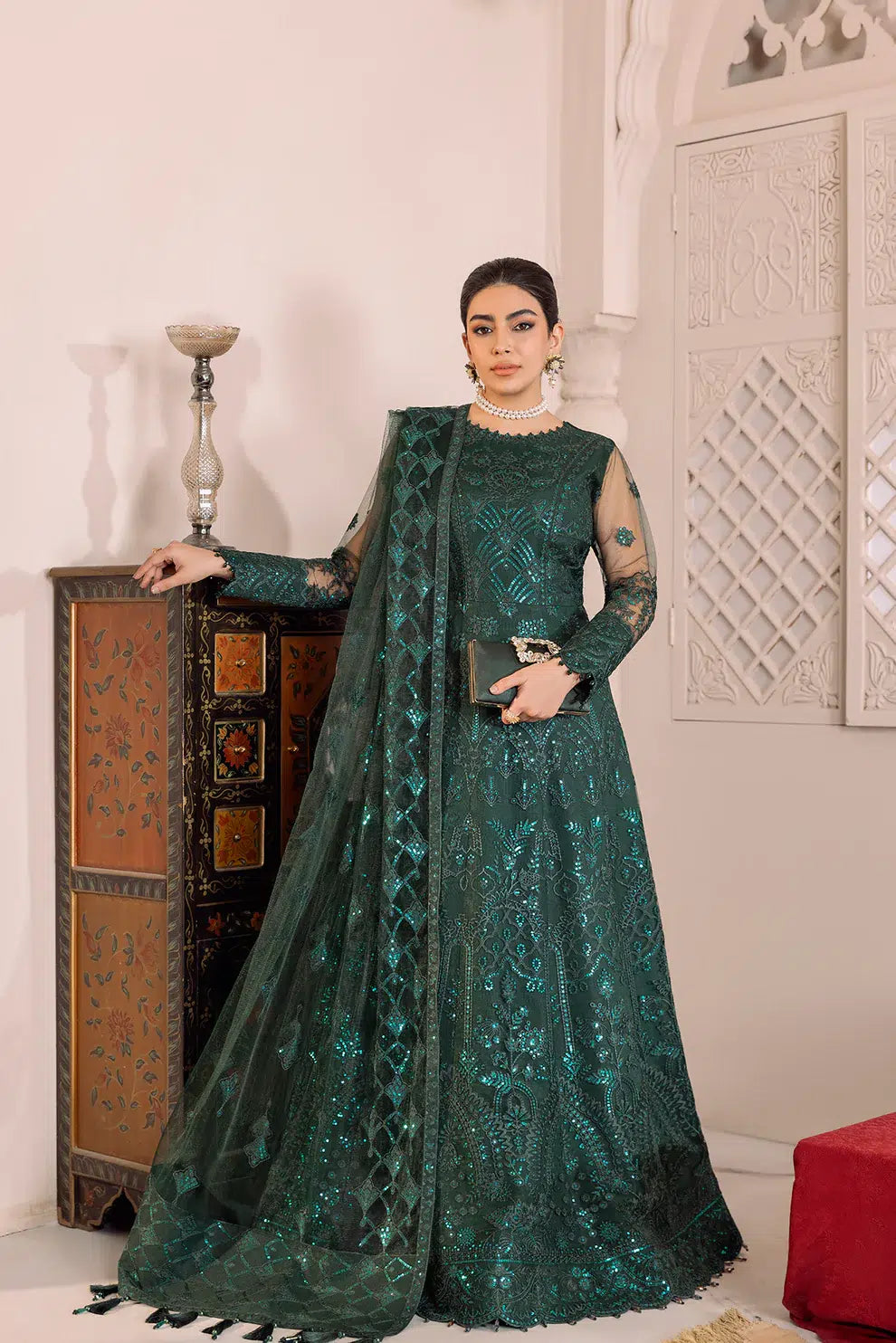 Alizeh | Dua Formals 23 | DUA-V01D05A- RYAN ( GREEN ) - House Of Anaya