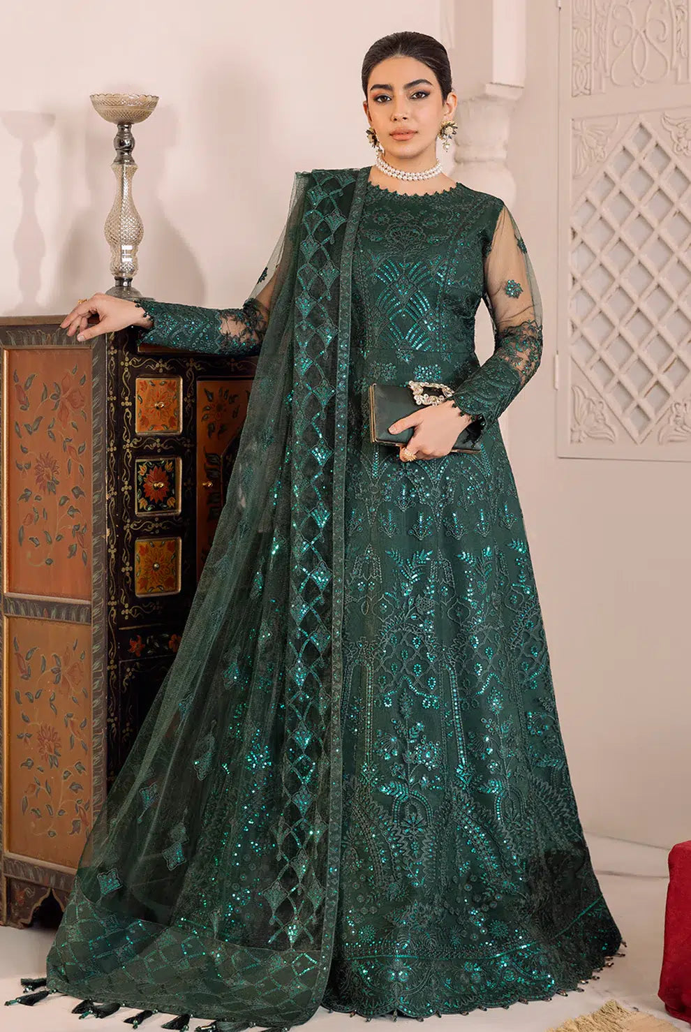 Alizeh | Dua Formals 23 | DUA-V01D05A- RYAN ( GREEN ) - House Of Anaya
