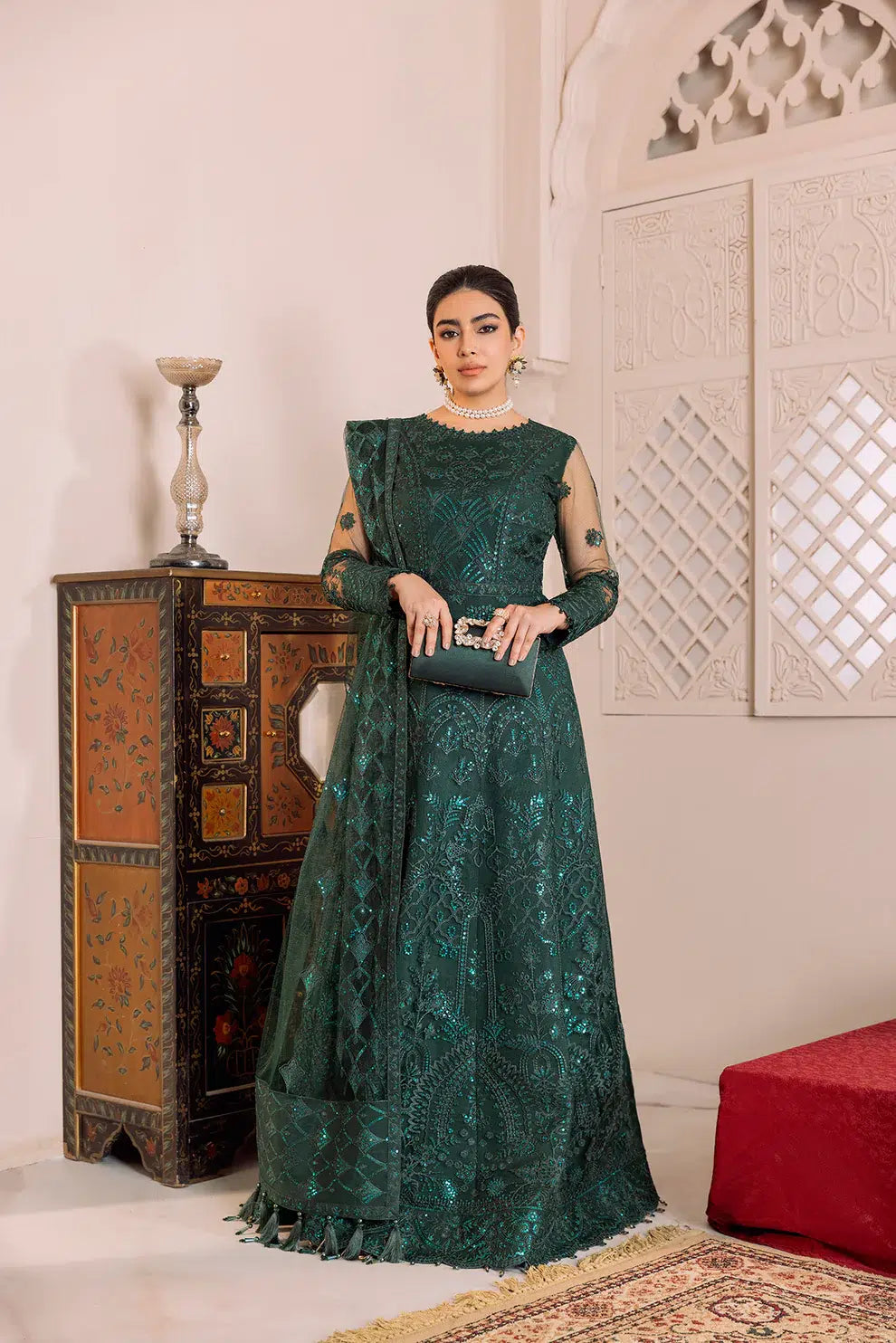Alizeh | Dua Formals 23 | DUA-V01D05A- RYAN ( GREEN ) - House Of Anaya