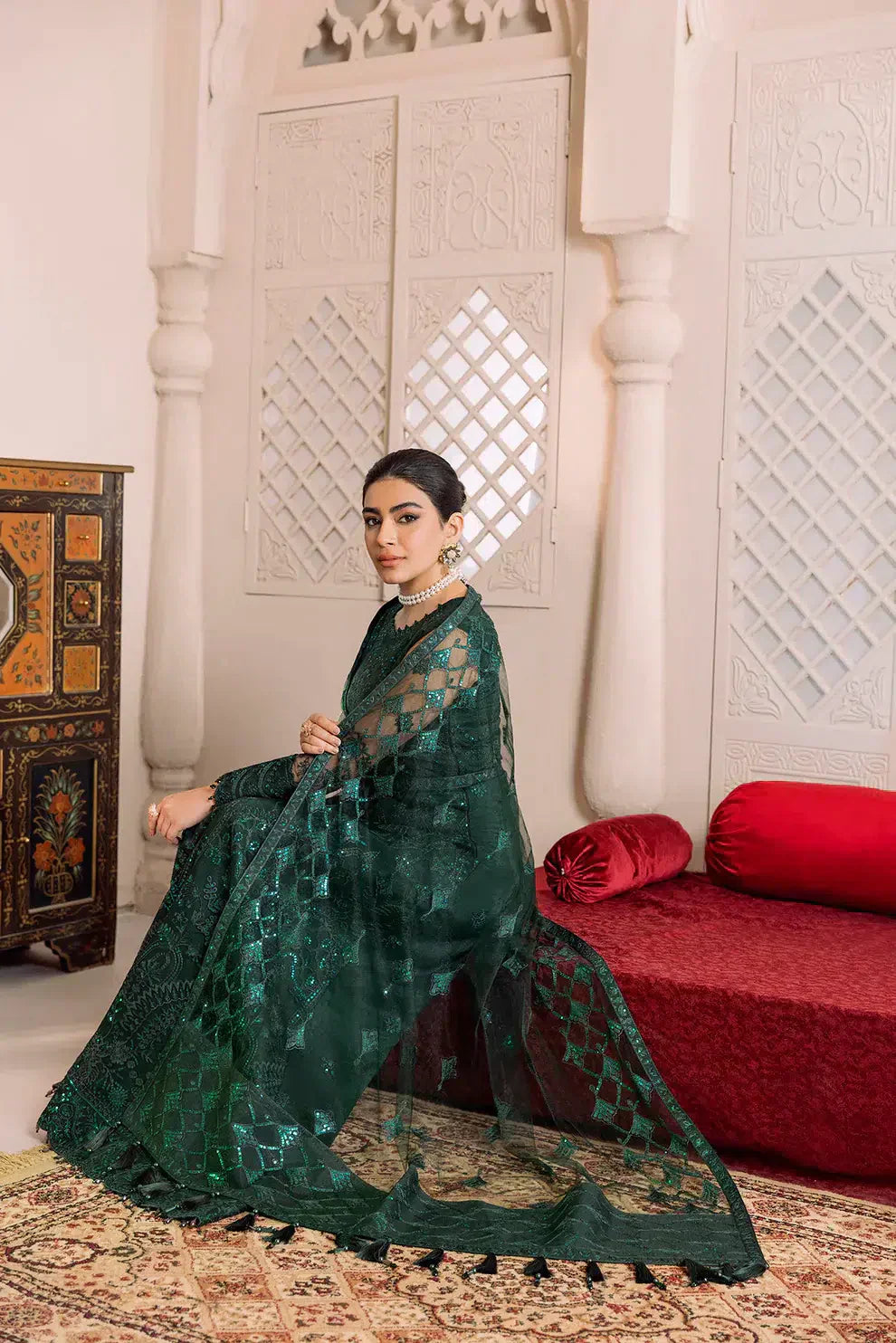 Alizeh | Dua Formals 23 | DUA-V01D05A- RYAN ( GREEN ) - House Of Anaya
