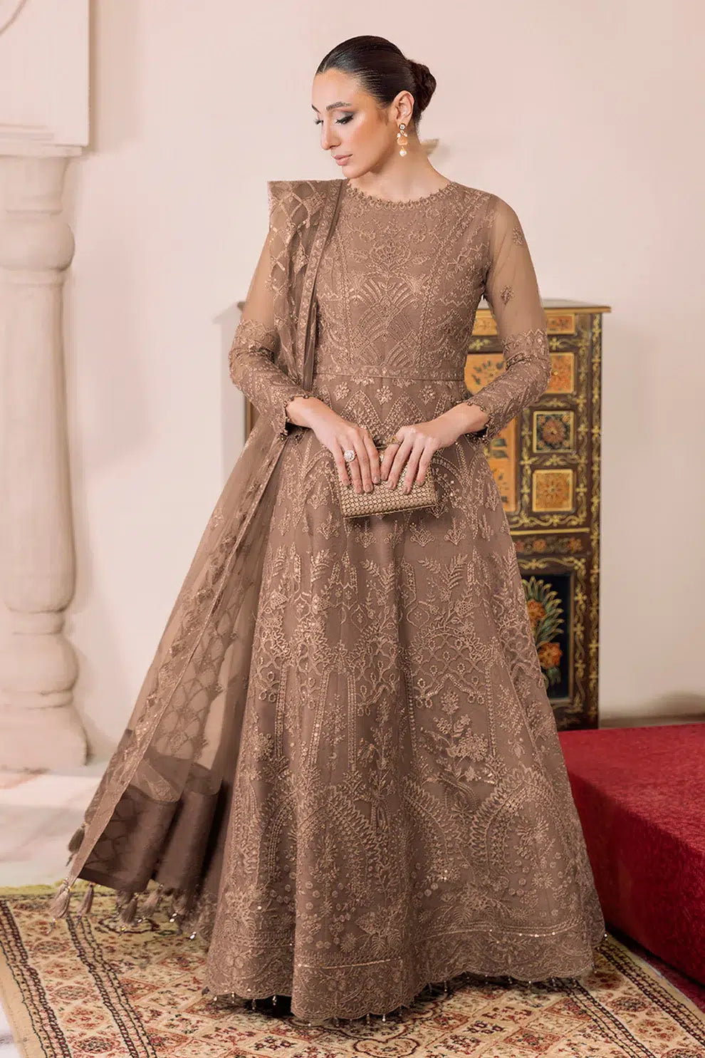Alizeh | Dua Formals 23 | DUA-V01D05B- RYAN ( BEIGE ) - House Of Anaya