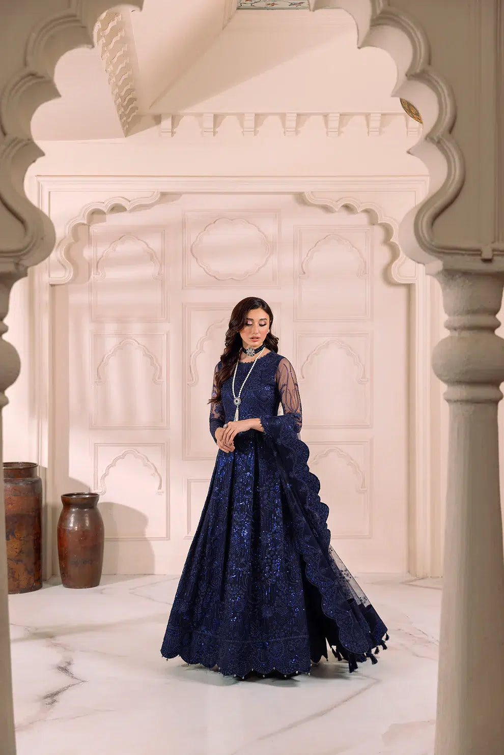 Alizeh | Dua Formals 23 | DUA-V01D01A- KHIRAD ( BLUE ) - House Of Anaya