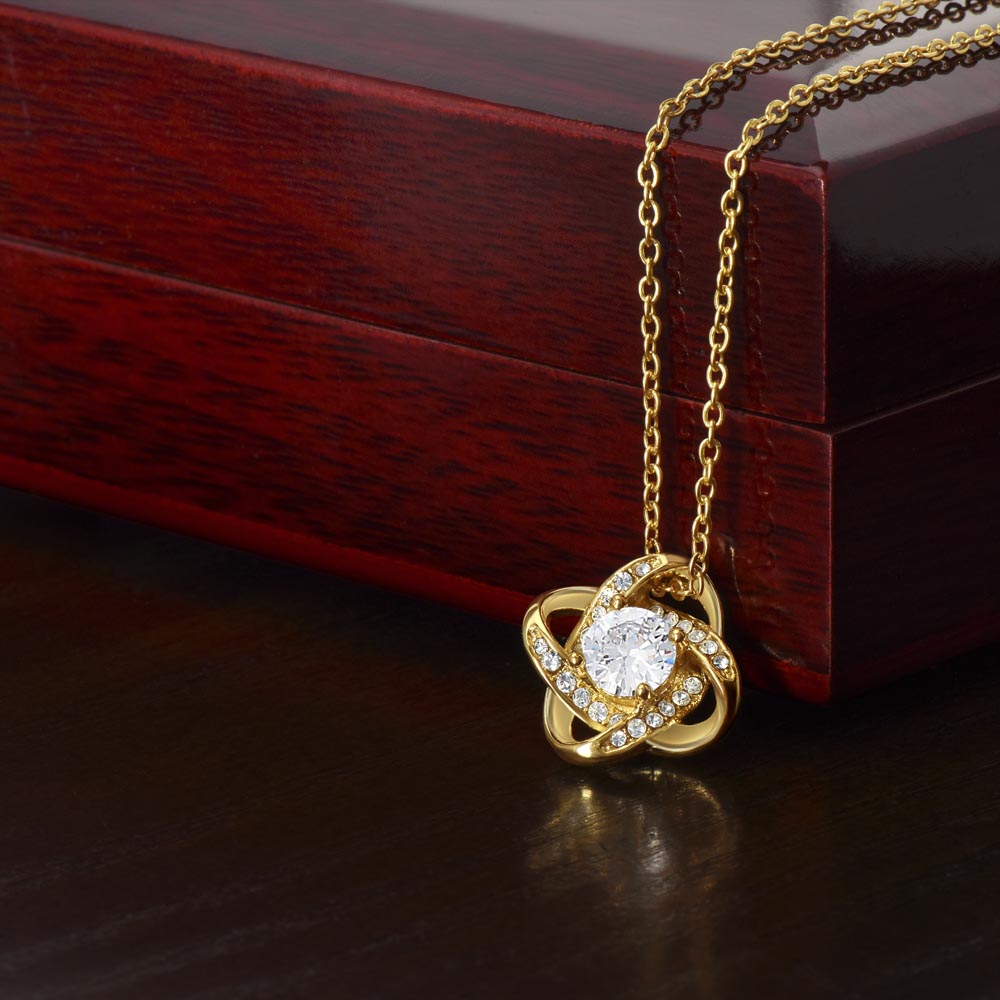 Love Knot Necklace for Valentines , Birthdays and Weddings with Beautiful Custom Message - Riwayat-e-khas