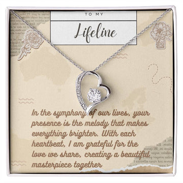 Forever Love Necklace for Valentines , Birthdays and Weddings with Beautiful Custom Message - Riwayat-e-khas