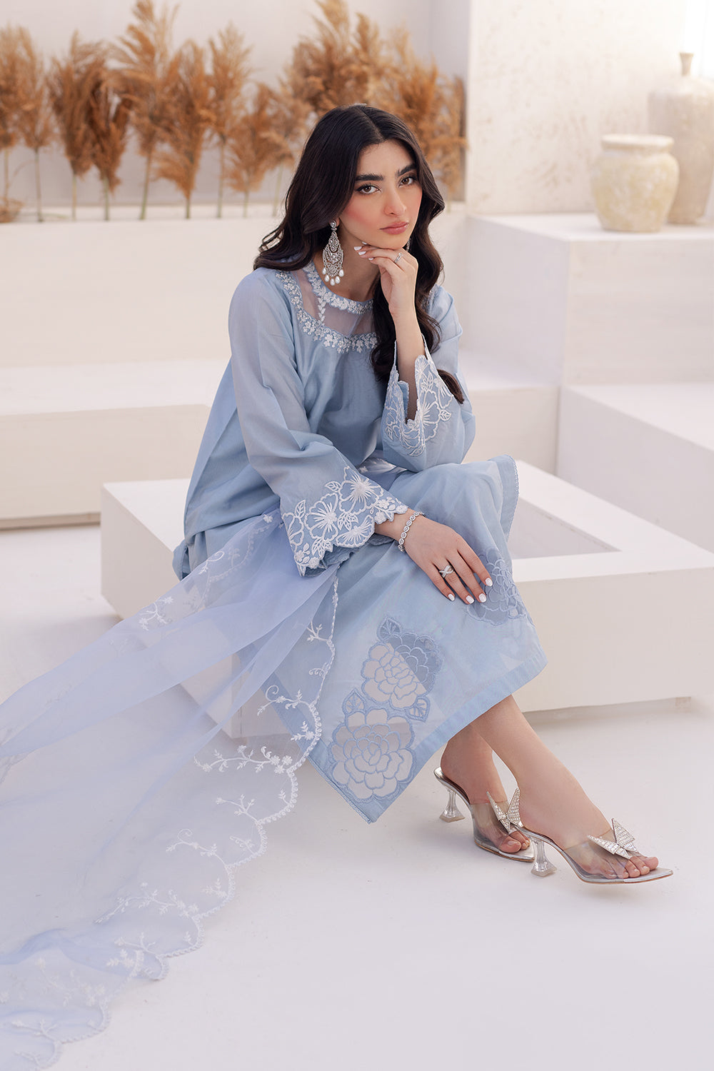 Azure | Ensembles Embroidered Formals | Ashen Grace - House of Zarish