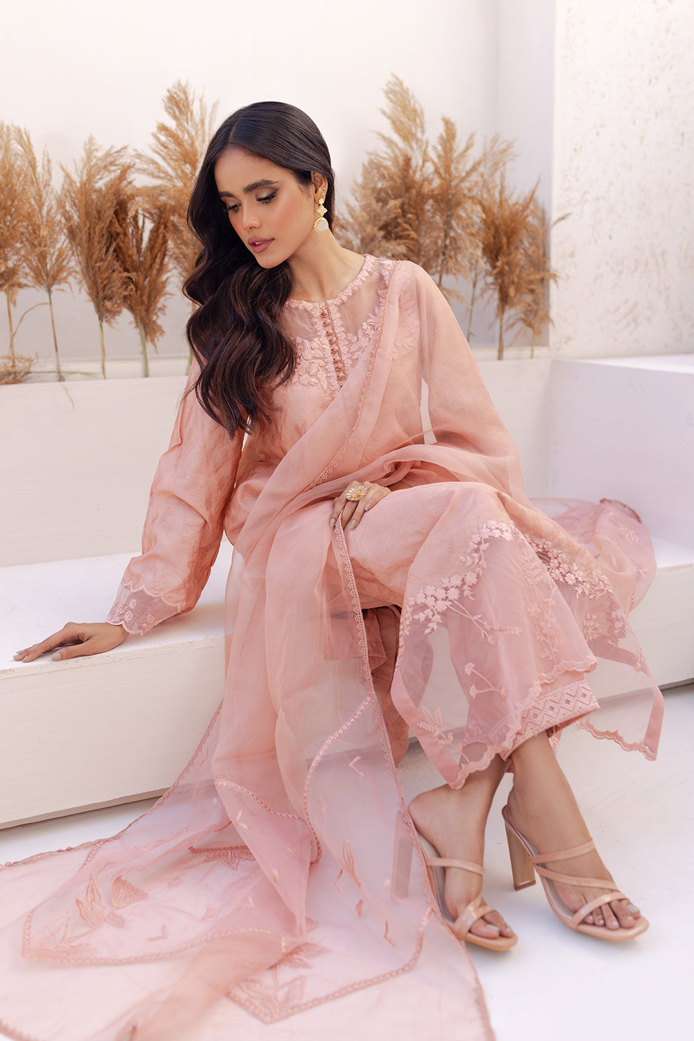Azure | Ensembles Embroidered Formals | Melon Mirage - House of Zarish