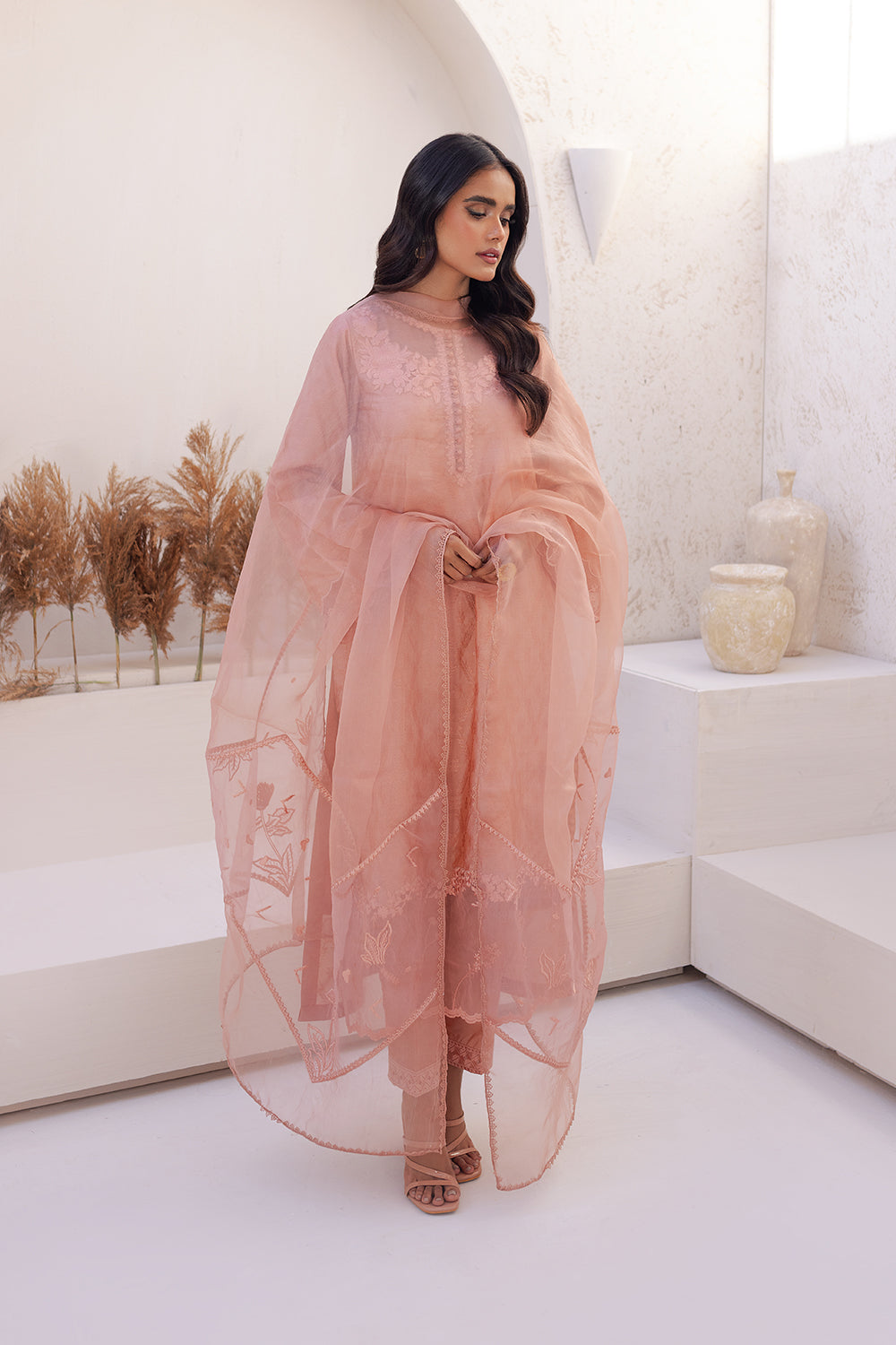 Azure | Ensembles Embroidered Formals | Melon Mirage - House of Zarish