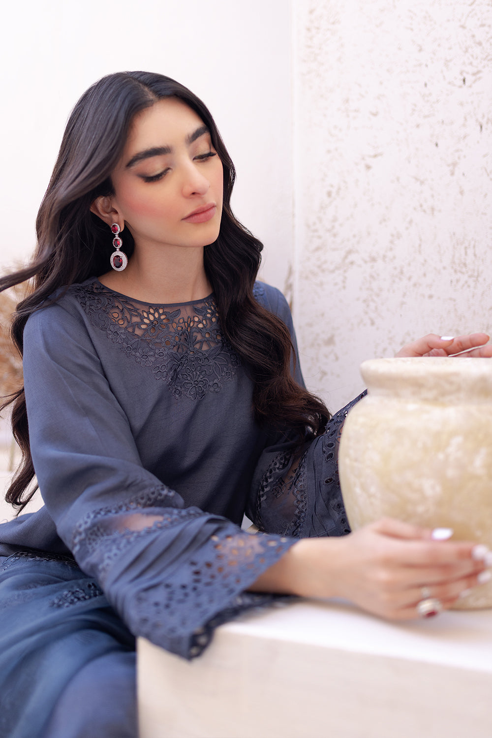 Azure | Ensembles Embroidered Formals | Misty Dream - House of Zarish