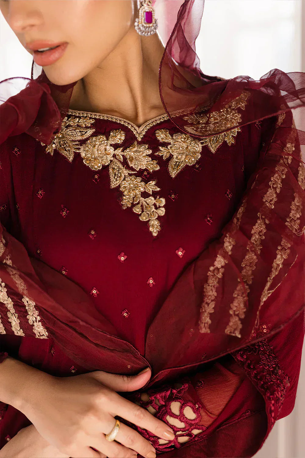 Azure | Ensembles Embroidered Formals | Garnet Glam - House of Zarish