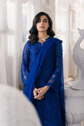 Azure | Ensembles Embroidered Formals | Iris Charm - House of Zarish