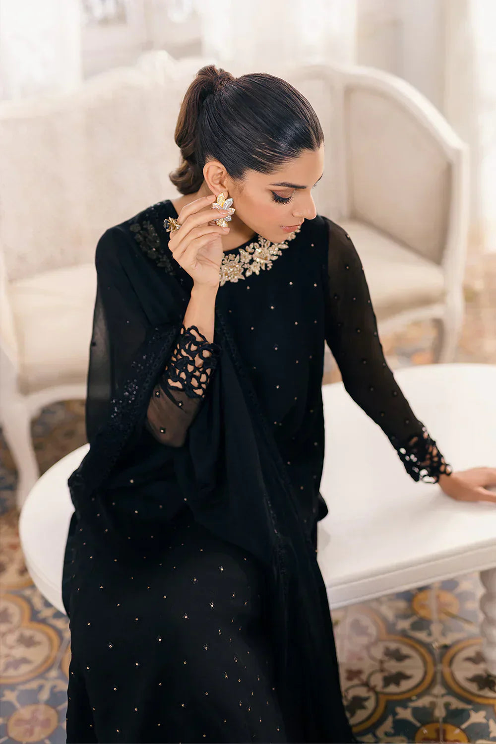 Azure | Ensembles Embroidered Formals | Midnight Glow - House of Zarish