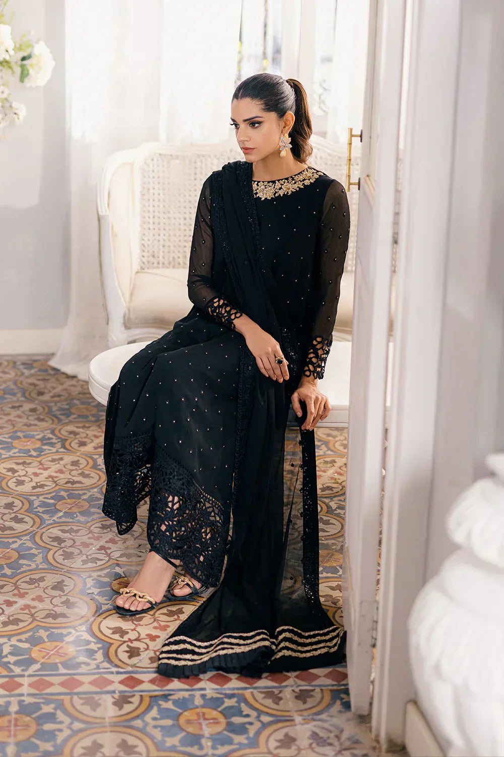 Azure | Ensembles Embroidered Formals | Midnight Glow - House of Zarish